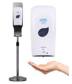 Live Germ Free Automatic Touchless Hand Sanitizer Dispenser. Perfect for Office, Schools, Airport Terminals, Gyms, Spas.