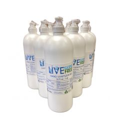 Live Germ Free Unfragrance Alcohol base Hand Sanitizer 1 Quart - Pack of 12